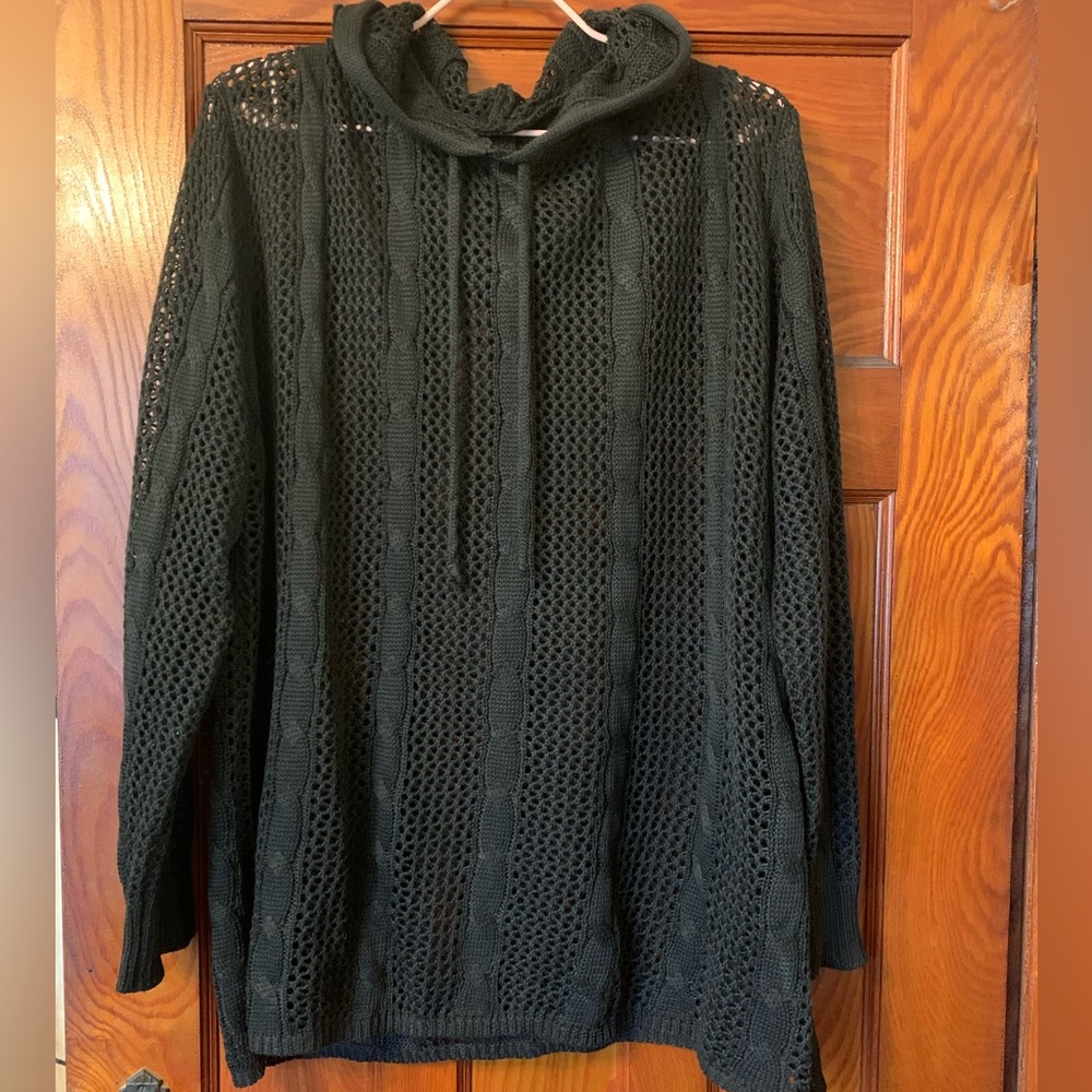 Black Knit Hooded Sweater